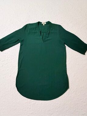 Meraki | Women’s Medium | Emerald Green High Low Tunic Blouse
